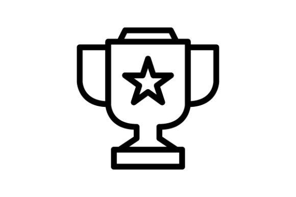 Award Cup Line Icon: Clean, Versatile, and Ready for Real Embroidery