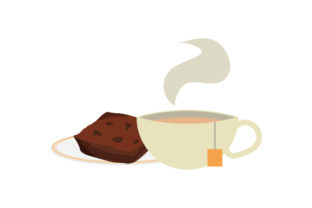 Brownie with Cup of Tea