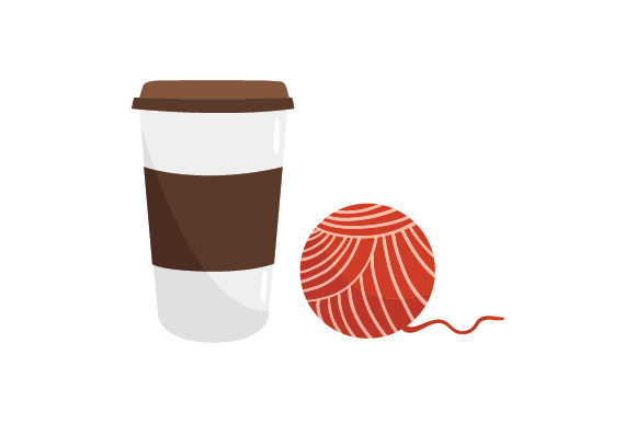 Coffee Cup with Yarn