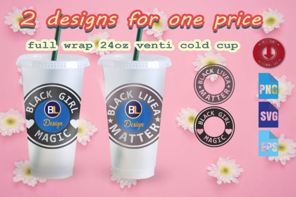 Ring Cold Cup SVG Full Wrap 24oz Venti
