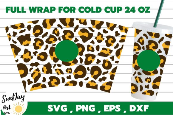 Seamless Full Wrap Leopard Cold Cup SVG