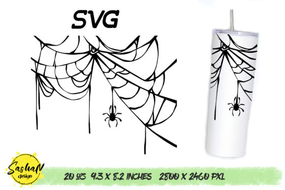 Spider Web SVG: Halloween Tumbler SVG